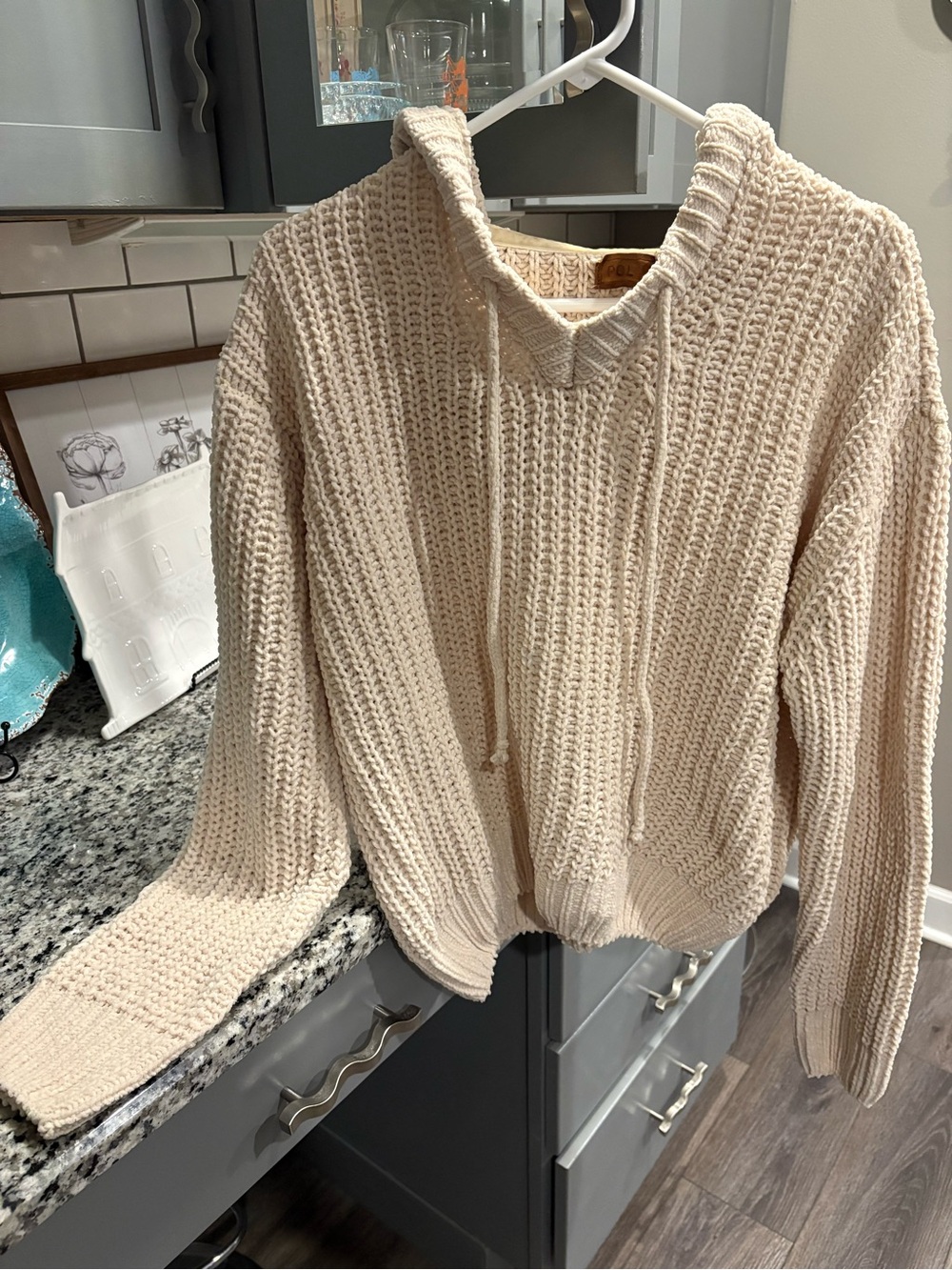 Cozy Cream Knit Hoodie Sweater - Women